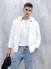 Men’s Solid Zip-Up Hoodie Sweatshirt | Snow White