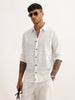 Slim Fit Checkered Full Sleeve Shirt | White