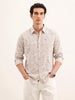 Textured Regular Fit AOP Shirt | Beige