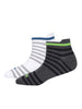 Striped Comfort White & Grey Ankle Socks Pack of 2