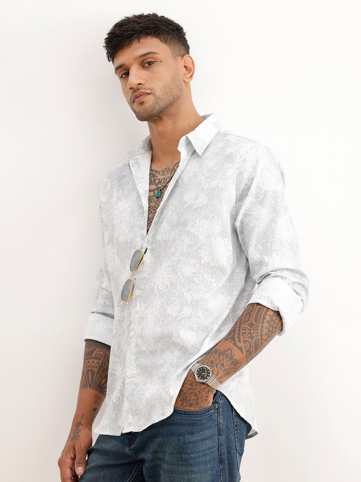 Regular Fit AOP Shirt | Grey
