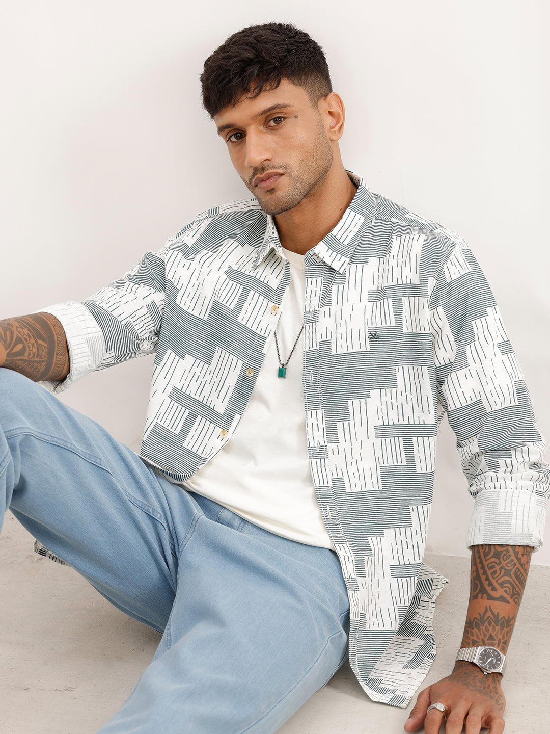Regular Fit AOP Shirt | Blue