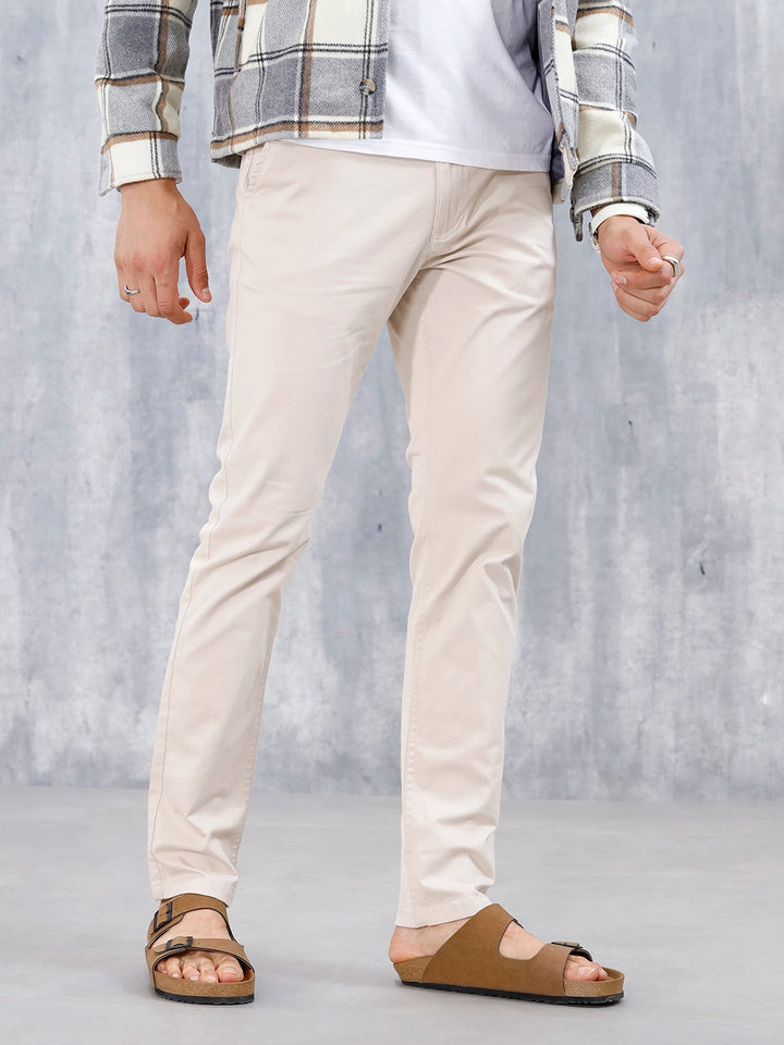 Men's Causla Slim Fit Trousers | Beige