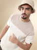 Beige Flat Knit Crew Neck T-Shirt