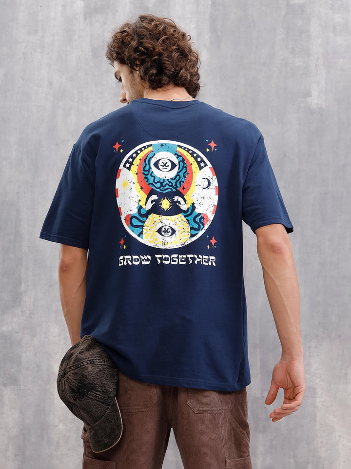 Zen Inspired Oversized Nomad Edition Graphic T-Shirt  |  Blue