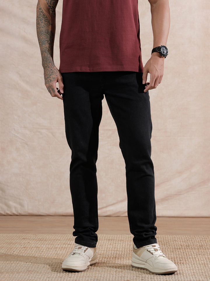 Solid Skinny Fit Jeans | Black