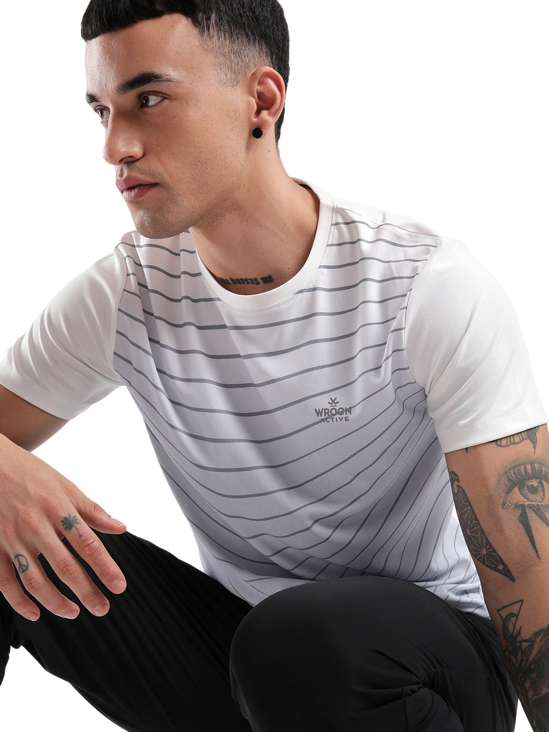 Classic White Striped Active T-Shirt