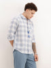 Regular Fit Full Sleeve Checkered Shirt | White | WWSH0713MAZ
