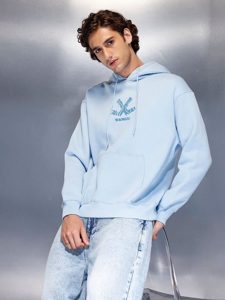 Men’s minimal powder blue hooded sweatshirt | Powder Blue