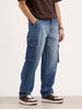 Loose Fit Cargo Denim Jeans | Light Blue