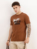 Slim Fit Placement Printed T-Shirt | Brown | WTS02HSSL1346S