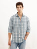Regular Fit Checkered Shirt | Teal