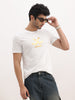 Slim Fit Foil Printed T-Shirt | White