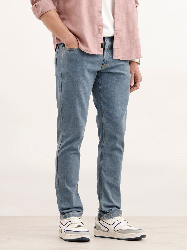 Faded Slim Fit Denim Jeans | Light Blue
