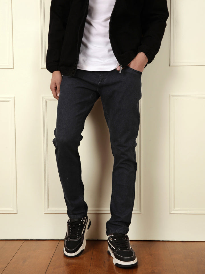 Casual Slim Tapered Jeans | Black