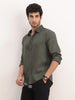 Solid Slim Fit 100% Tencel Shirt | Olive
