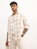Classic Slim Fit Checkered Shirt | Beige