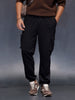 Men's casual Knitted jogger with cargo pockets | Black
