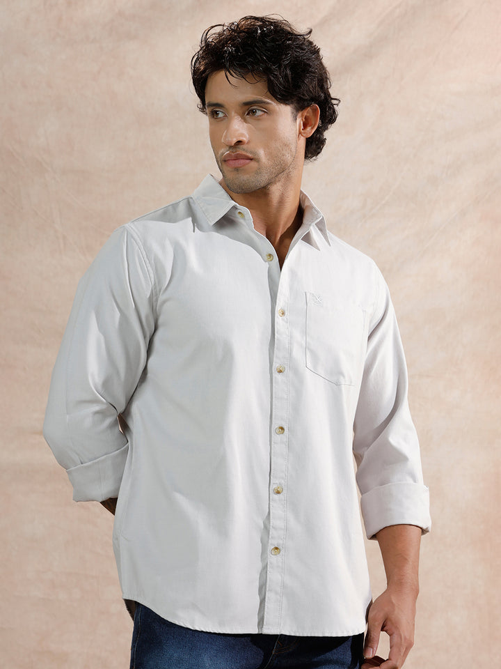 Solid Regular Fit Shirt | Light Grey