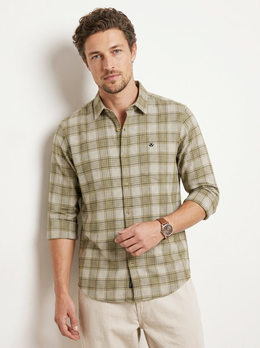 Regular Slim Fit Shirt | Green