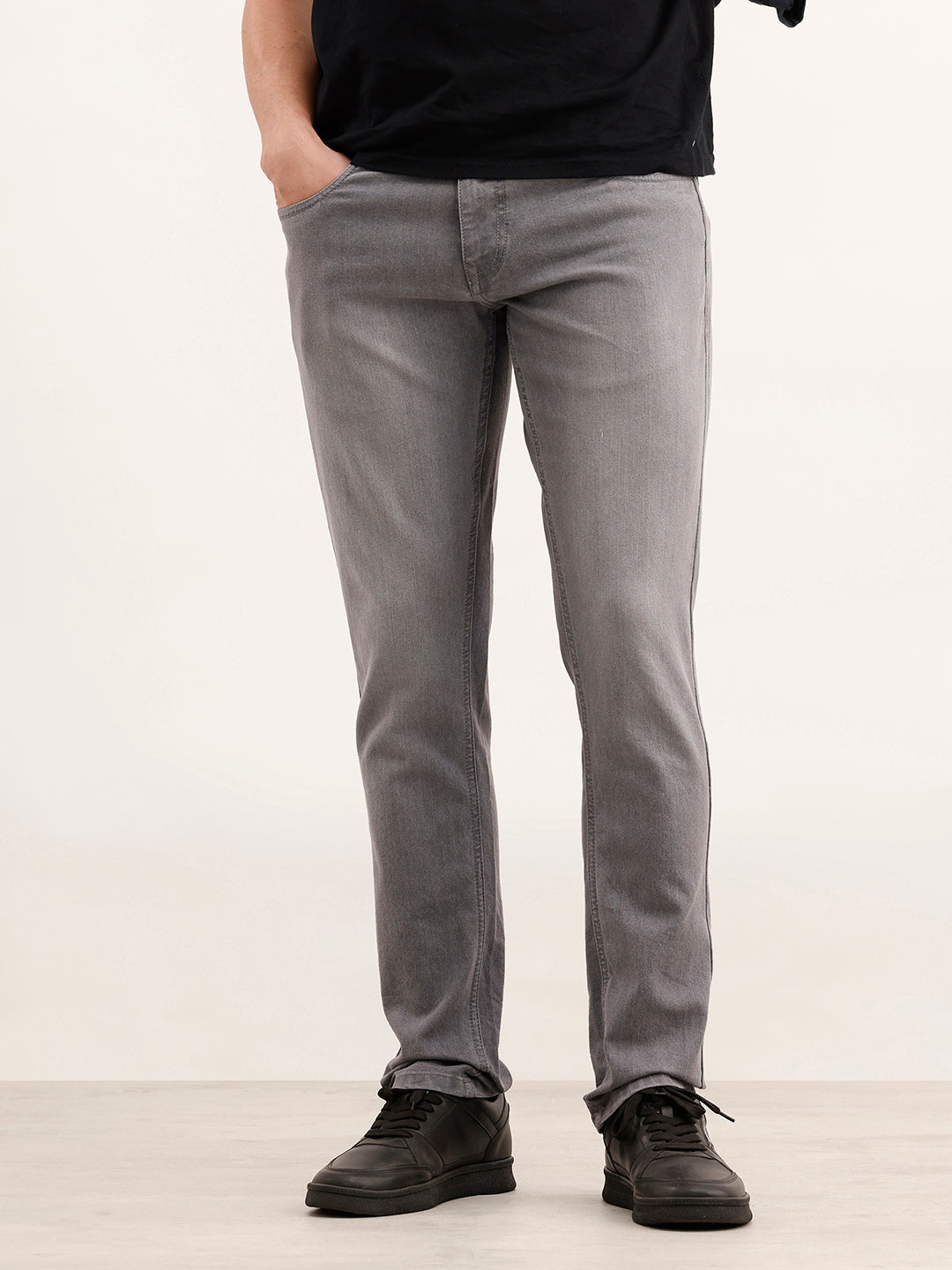 Solid Slim Fit Denim Jeans  | Grey