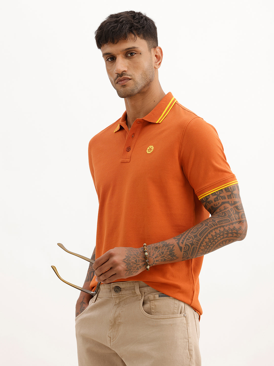 Classic Tipping Collar Polo T-Shirt | Rust | WWTS289F