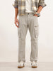 Solid Straight Fit Cargo Trouser | Grey