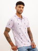 Slim Fit AOP Polo T-Shirt | Lavender