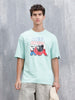 Casual Men’s Oversized Fit T-Shirt Featuring Popeye | Light Green