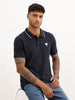 Slim Fit Tipping Collar Polo T-Shirt | Navy Blue