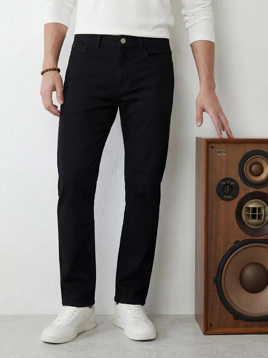 Solid Anti Fit Denim Jeans | Black