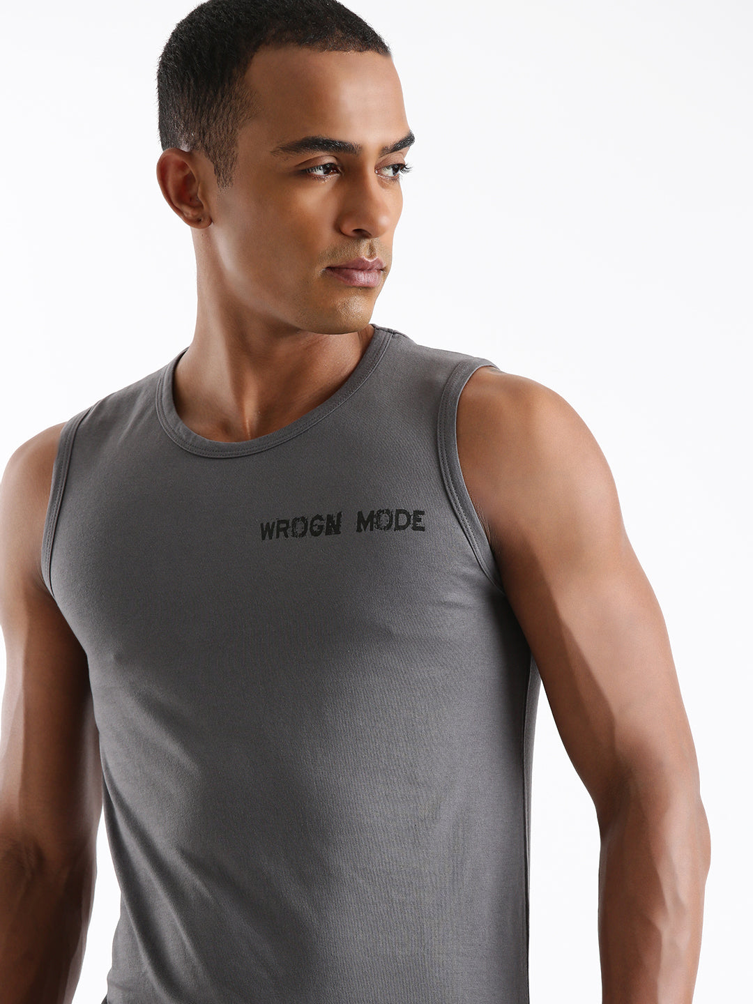 Wrogn Mode Printed Sleeveless T-Shirt