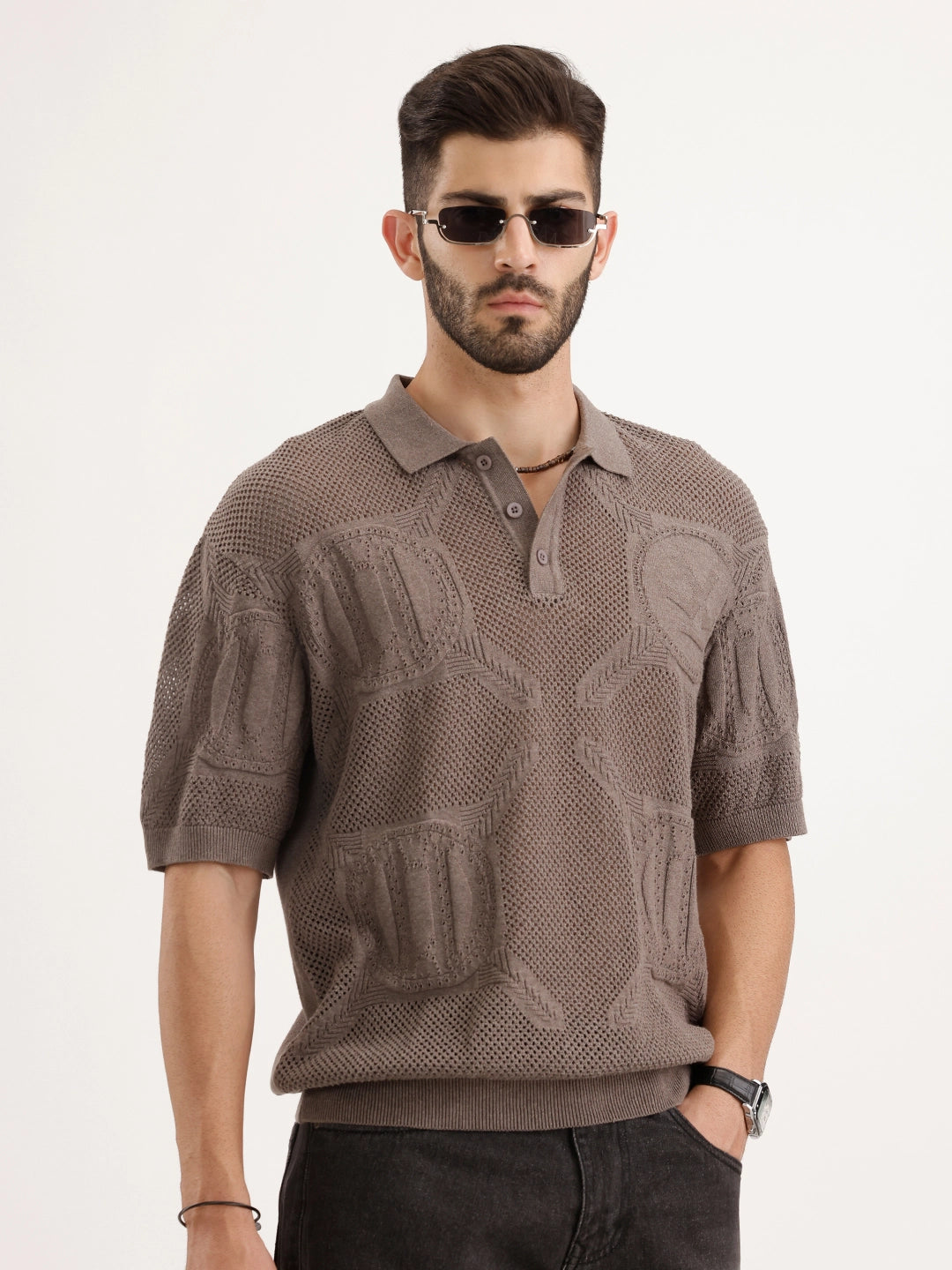 Oversized Flat Knit T-Shirt | Dark Green