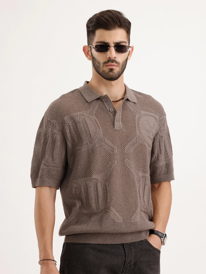 Oversized Flat Knit T-Shirt | Dark Green