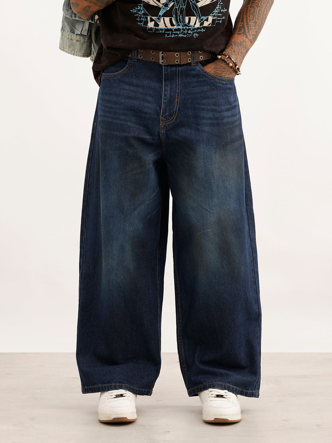 Faded Baggy Fit Denim Jeans | Blue