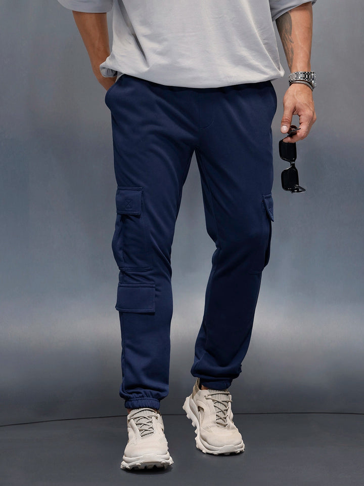 Men's casual straight fit knitted jogger | Navy Blue