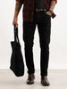 Solid Skinny Fit Denim Jeans | Black