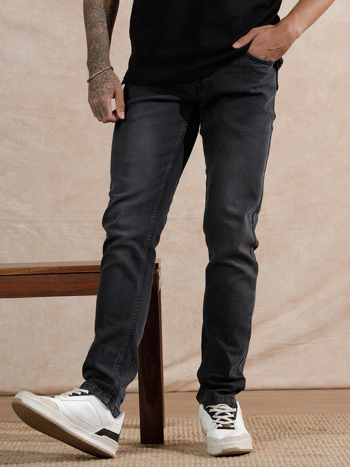 Heavy Fade Slim Fit Jeans | Dark Grey