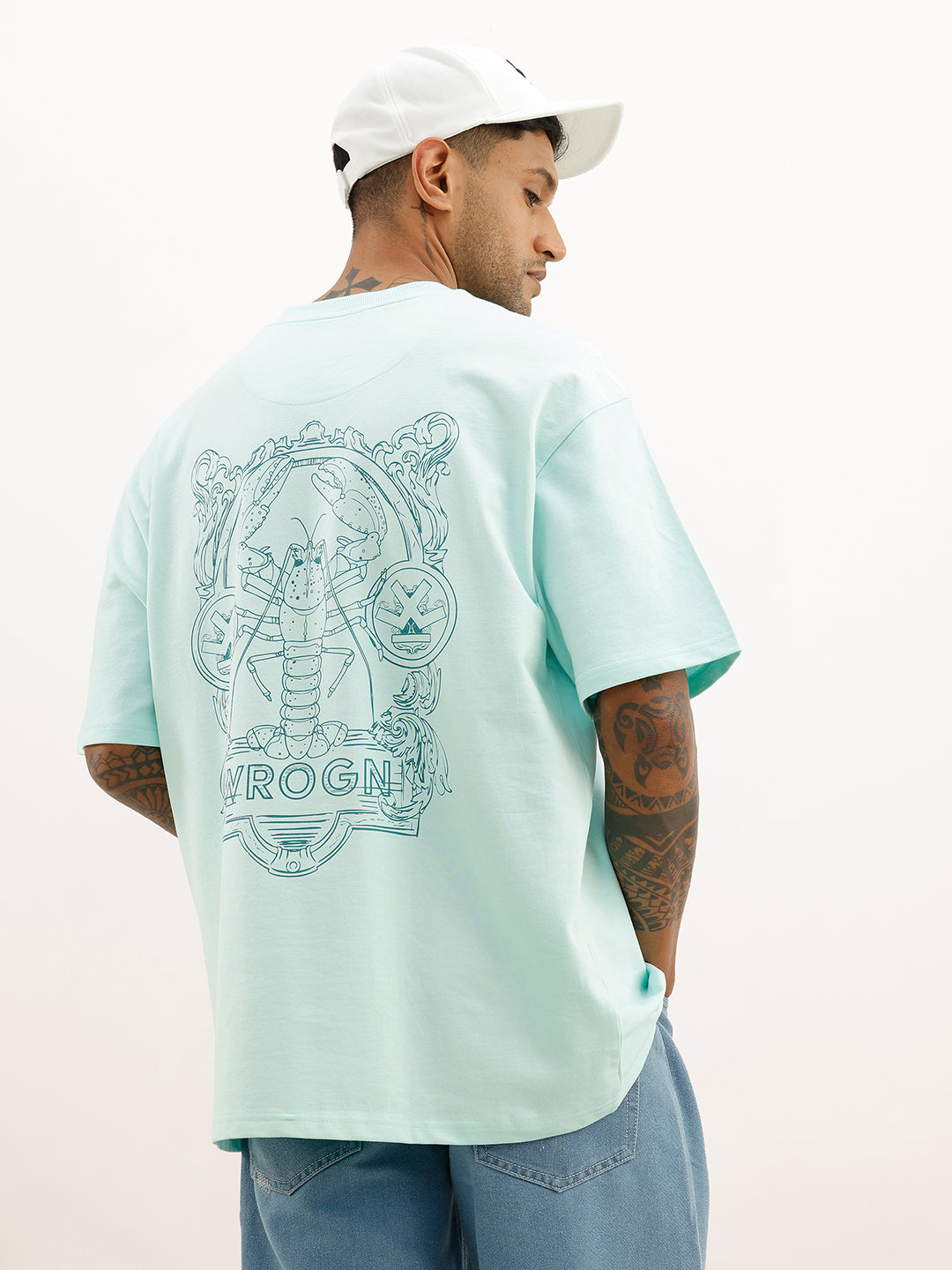 Oversized Back Printed T-Shirt | Light Green