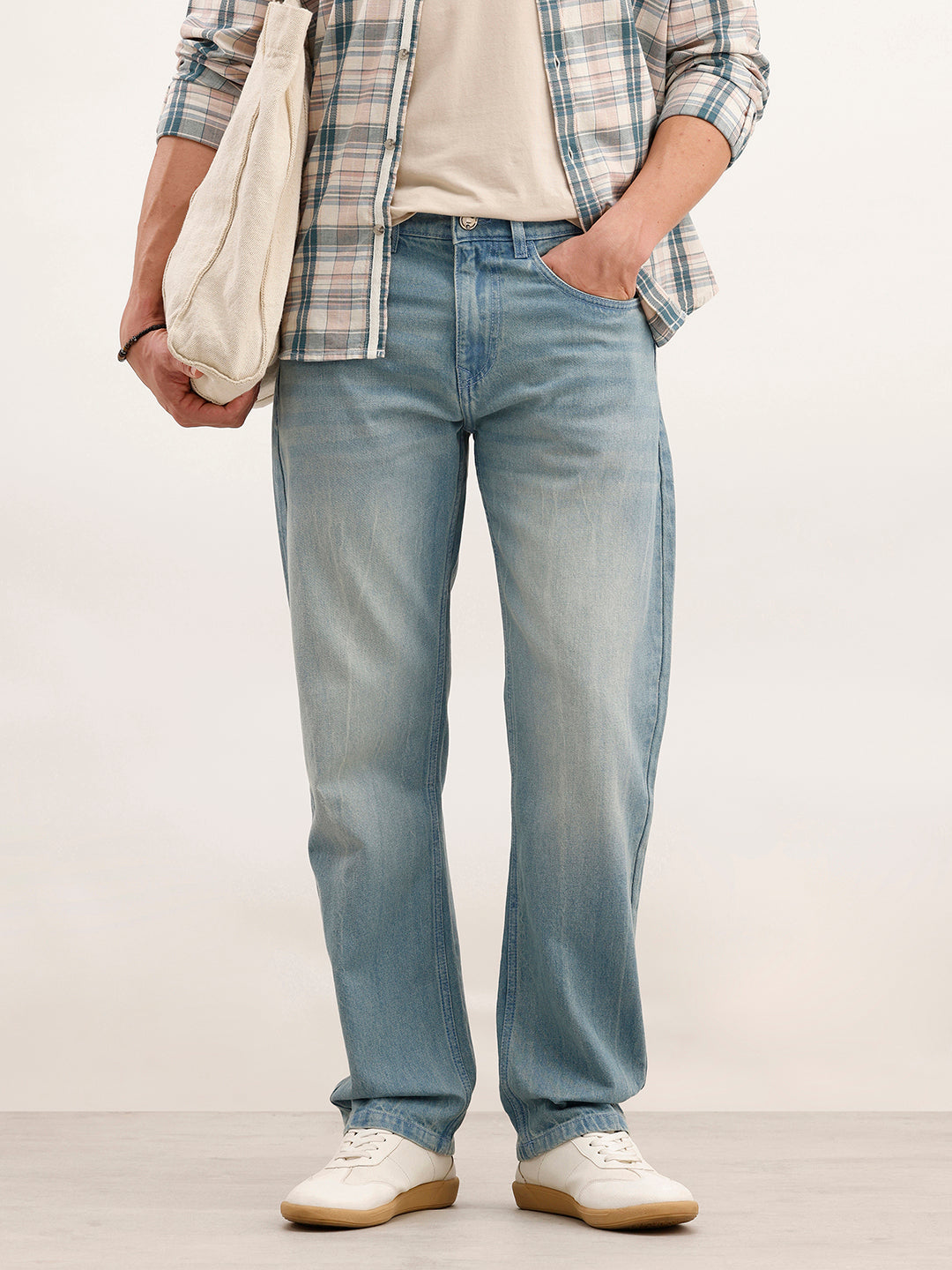 Anti Fit Faded Denim Jeans  | Light Blue