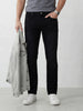 Men's washed straight fit jeans | Black