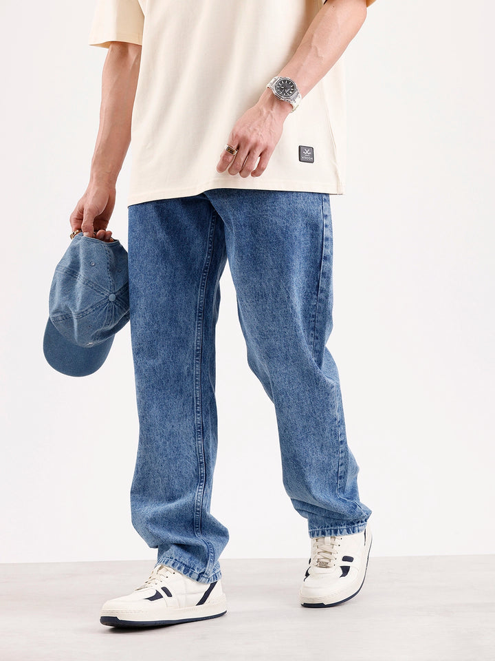 Washed Anti Fit Denim Jeans   |  Blue