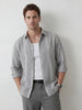 Comfort Fit Striped Shirt | Grey