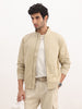 Solid Regular Fit Zipper Jacket | Beige