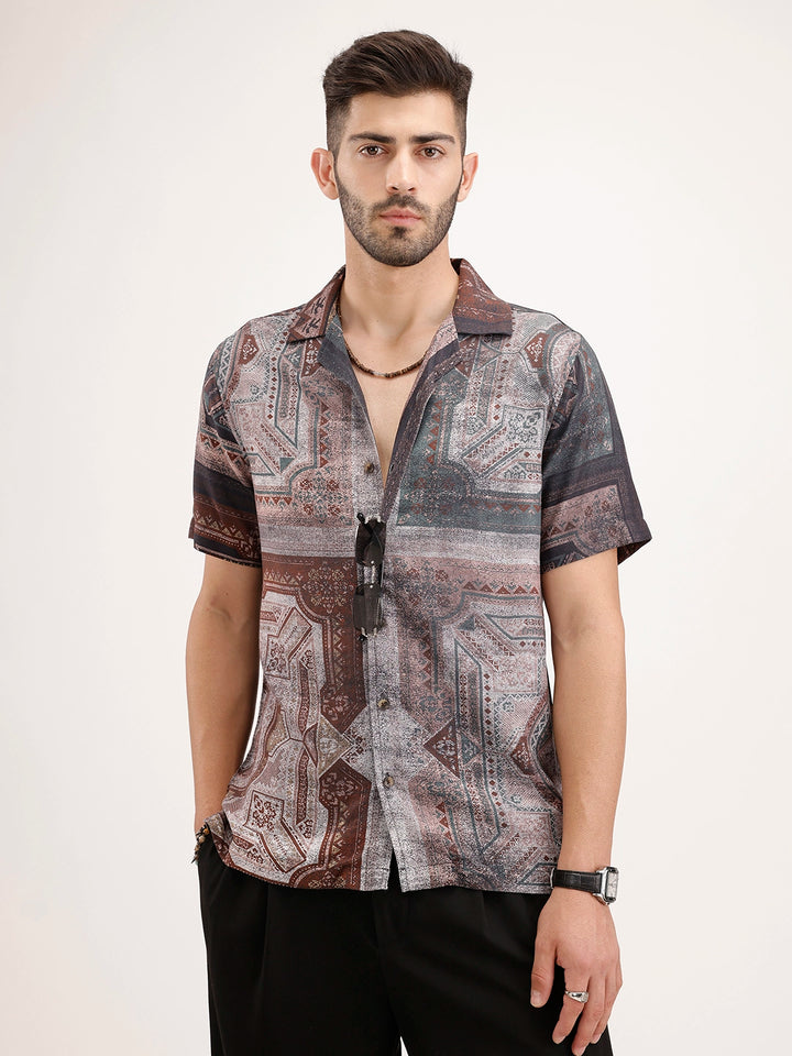 Slim Fit Resort Collar Shirt | Black