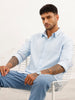 Classic Solid Double Placket Shirt | Blue