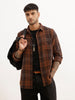 Slim Fit Checkered Full Sleeve Shirt | Brown