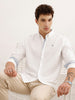 Classic Slim Fit Double Placket Detail Shirt | White
