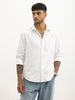 Solid Comfort Fit Full Sleeve Shirt | White