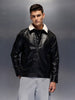 Men's casual jacket with contrast fur collar | Black